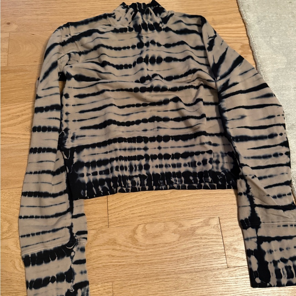 Cotton Citizen Black and White Ribbed Crop Blouse